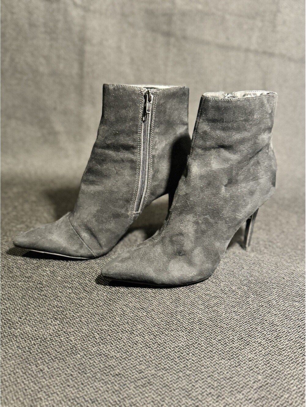 Thalia Sodi Rylie Womens 7.5M Black Faux Suede Pointed Toe Stiletto Booties